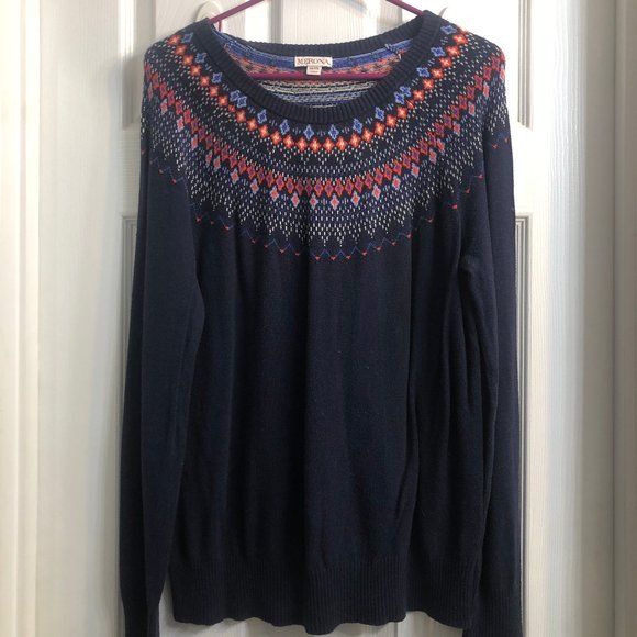 Blue Sweat with Geometric Pattern - Picture 1 of 3